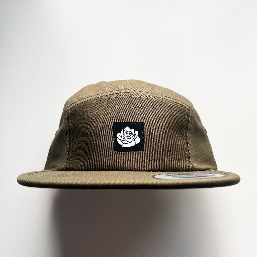 Strength & Heart - Olive/Black, Rose 5 Panel Camp Hat